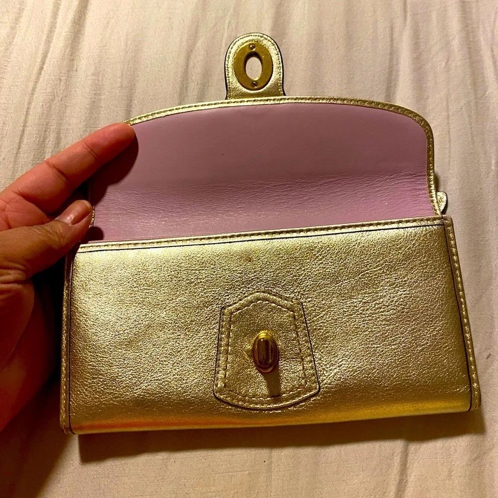 Coach Y2K Legacy Turnlock Wallet, Gold